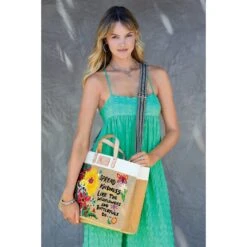 Be Kind East West Burlap Tote 11 Be Kind East West Burlap Tote -Brighton be kind east west burlap tote multi 4