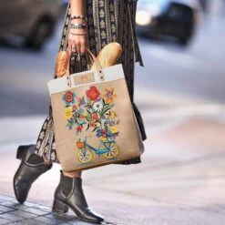Bicycle Fun Burlap Tote -Brighton bicycle fun burlap tote multi 3 984cc9a6 bcc5 4c38 9000 d67e9b6ca13b