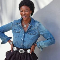 Blackbird Concho Belt -Brighton blackbird concho belt black turquoise 5