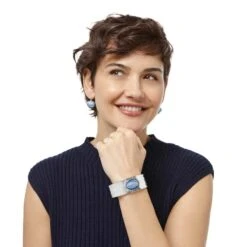 Blue Moon Hinged Bangle -Brighton blue moon hinged bangle silver blue 3