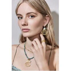 Calypso Shell Heishi Necklace -Brighton calypso shell heishi necklace gold turquoise 2