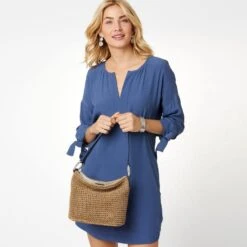 Cherie Straw Shoulderbag 9 Cherie Straw Shoulderbag -Brighton cherie straw shoulderbag wheat french blue 3