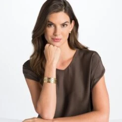 Christo Madrid Narrow Cuff Bracelet Set -Brighton christo madrid narrow cuff bracelet set gold pewter 3