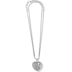 Essex Heart Convertible Locket Necklace -Brighton essex heart convertible locket necklace silver 3 26f00383 4967 4cc3 a42d 1051583d46e2