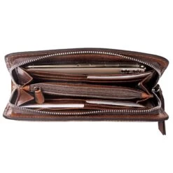 Ferrara Woven Zip Around Wallet -Brighton ferrara woven zip around wallet whisky cognac 1 c4025f89 1af3 4384 86fe 97ffc5ce6d0f