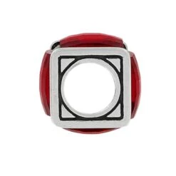 Ice Cube Bead -Brighton ice cube bead silver red 1