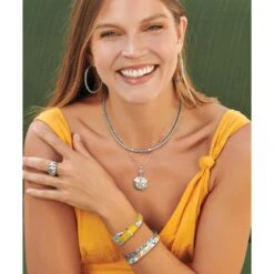 La Farfalla Tile Necklace 11 La Farfalla Tile Necklace -Brighton la farfalla tile necklace silver multi 4