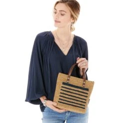 Palmeria Raffia Handbag -Brighton palmeria raffia handbag natural blue 4 d6e6f2db 6adf 409e a8fd 8d982d083aa0