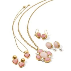 Pink Moon Pendant Long Necklace -Brighton pink moon pendant long necklace gold pink 3