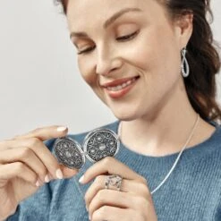 Vita Long Locket Necklace -Brighton vita long locket necklace silver 4