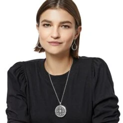 Vita Long Locket Necklace -Brighton vita long locket necklace silver 5